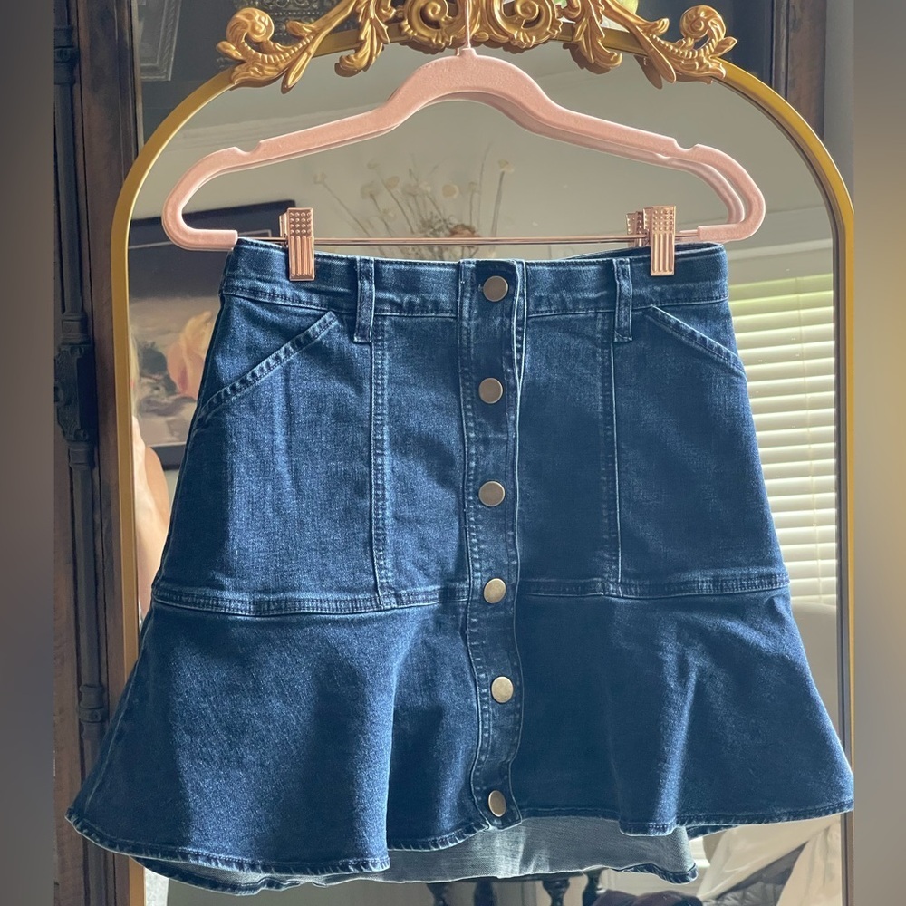 Draper James Button Front Dark Denim Skirt Size 2